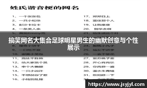 搞笑网名大集合足球明星男生的幽默创意与个性展示